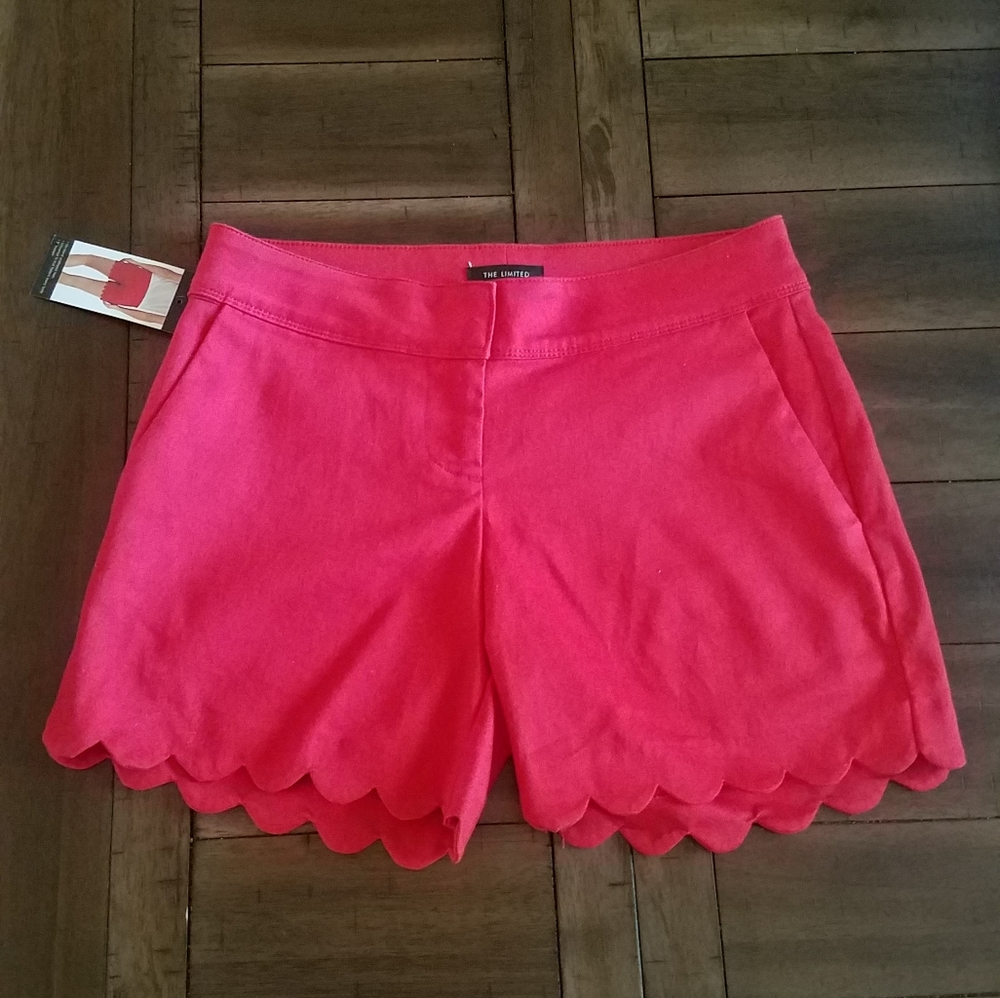 Red The Limited Scalloped Shorts